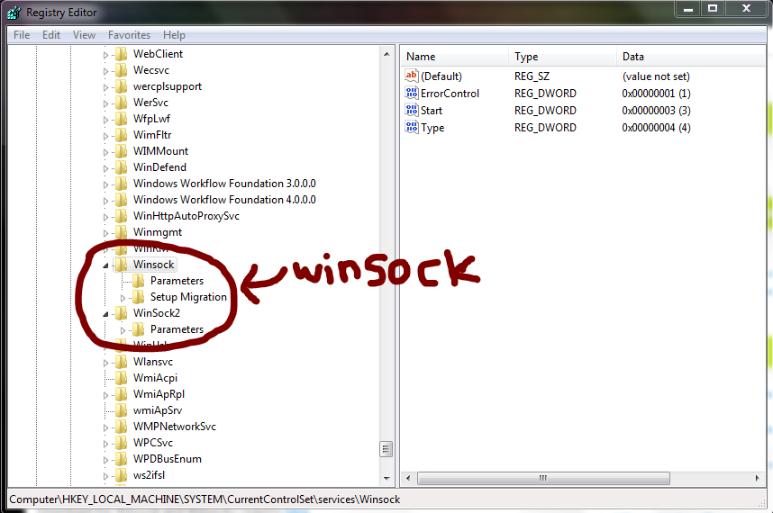 winsock download windows 7